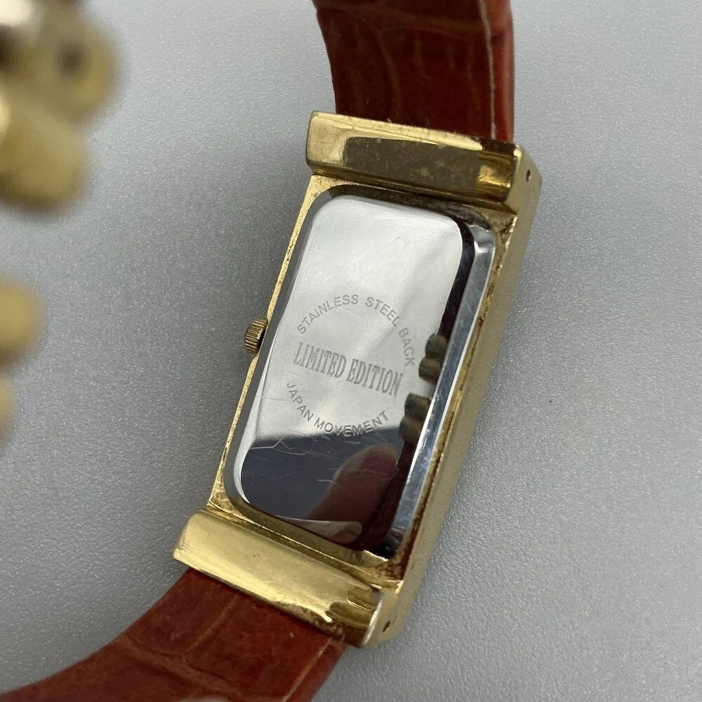 Adrienne Womens Watch 20mm Champagne Dial Brown Bangle Crystals New Battery